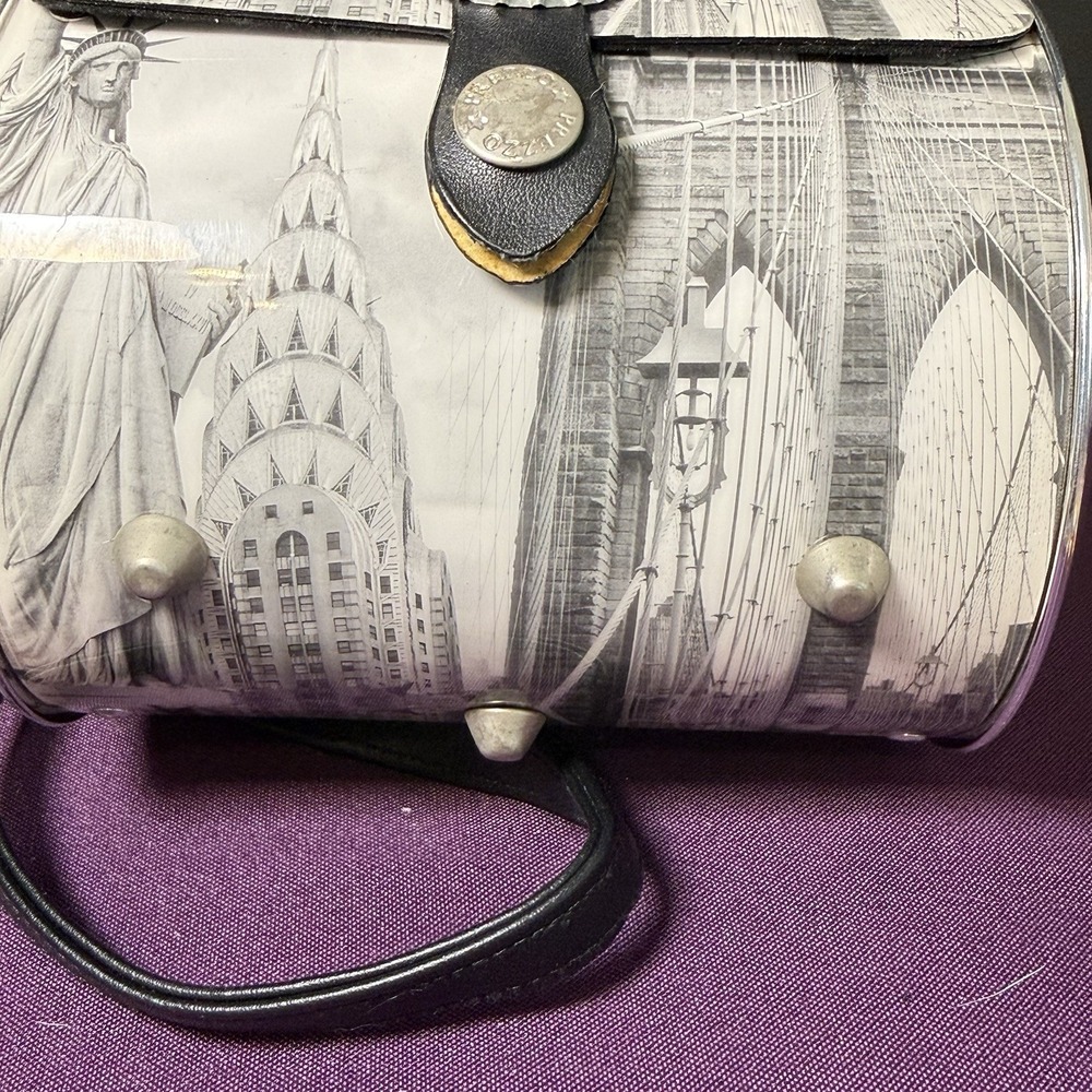 Metal Canister Purse NYC Skyline Shoulder Bag Handbag - Picture 6 of 10
